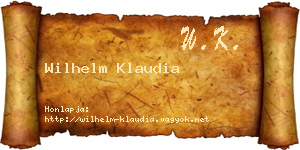 Wilhelm Klaudia névjegykártya