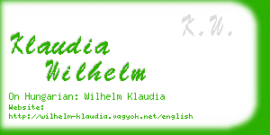 klaudia wilhelm business card